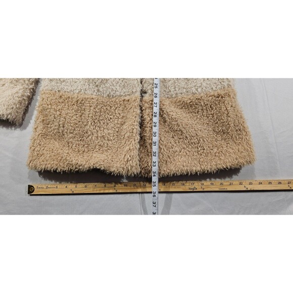 Anthropologie Elevenses Fira Sherpa Coat Shaggy Beige Fairy Grunge Boho Size M - Picture 14 of 16